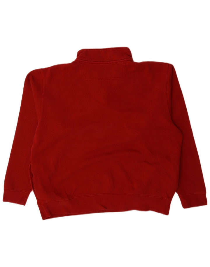 L.L.Bean Sweat-shirt à col zippé pour homme en coton rouge Taille L