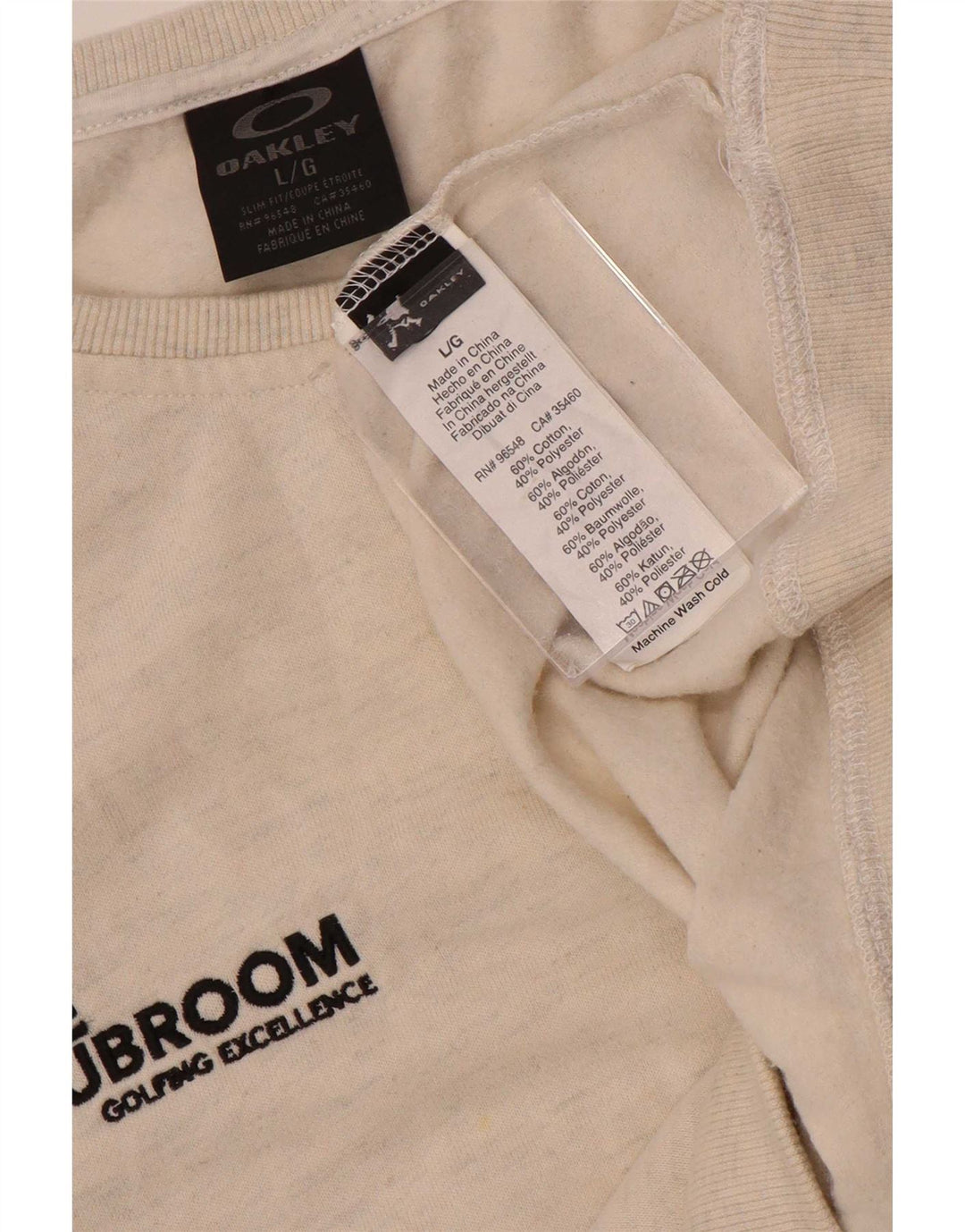 Oakley Sweat-shirt graphique pour homme en coton moucheté beige grand format