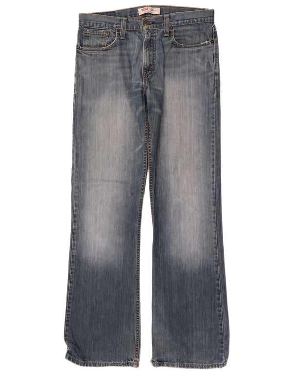 Levi's Mens 527 Acid Wash Bootcut Jeans W33 L34 Blue Cotton