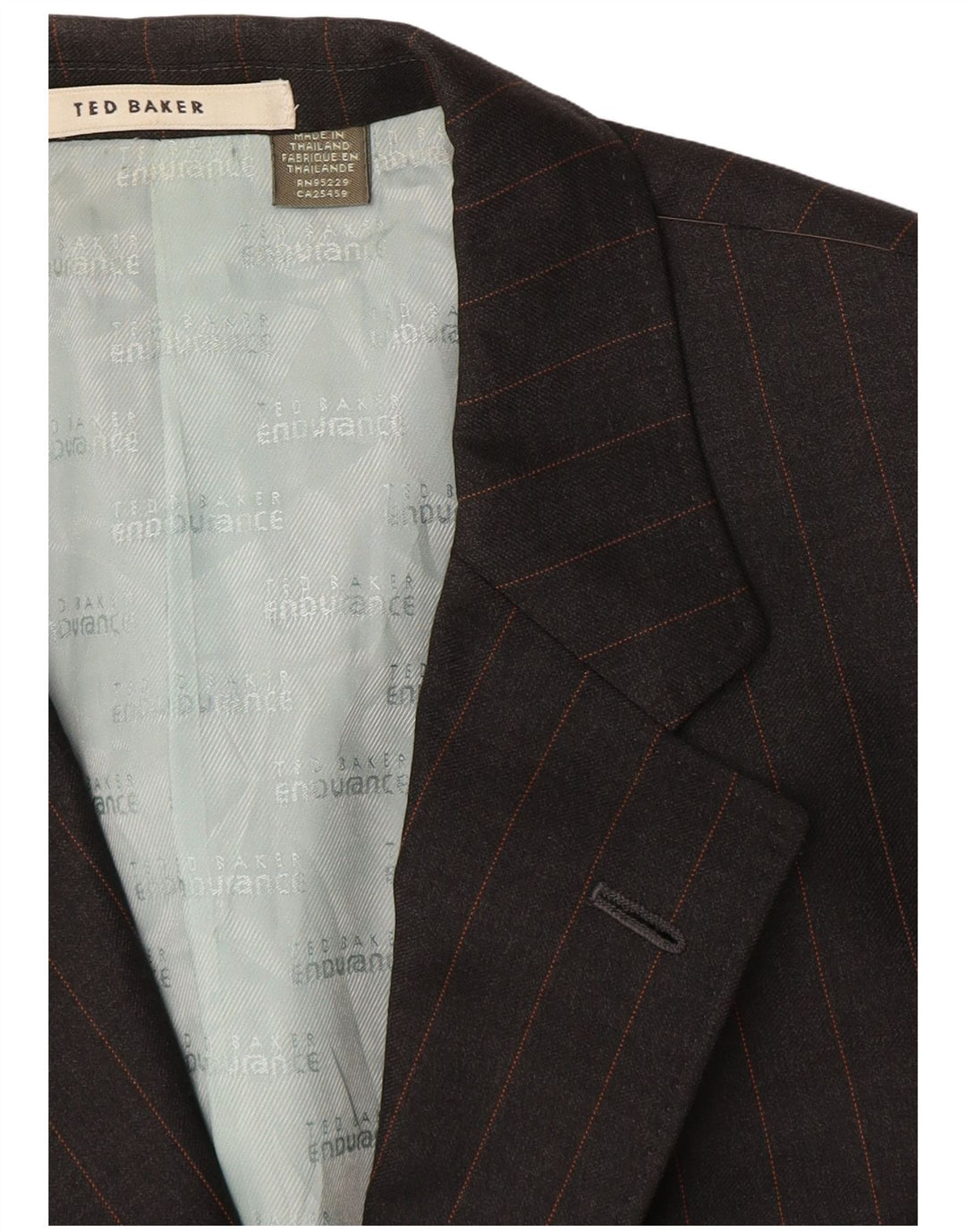 Ted Baker Veste blazer à 3 boutons pour homme EU 42 XL en laine rayée grise