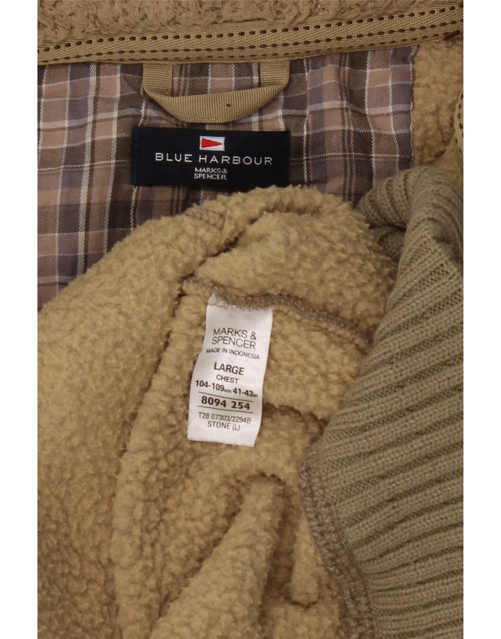 Marks & Spencer Pull à capuche zippé Blue Harbour pour hommes, grand polyester kaki