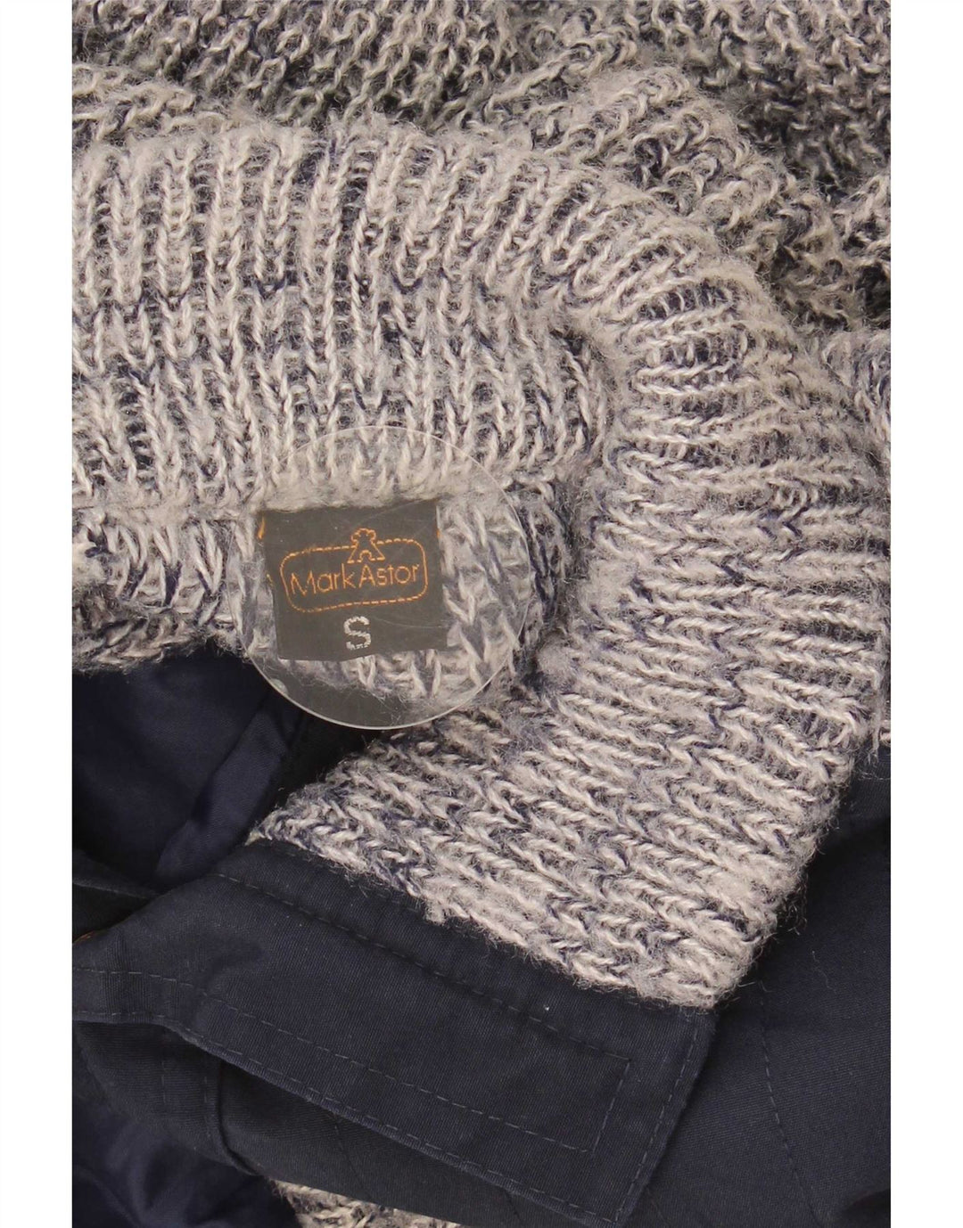 Mark Astor Pull Cardigan Homme Petit Bleu Marine Moucheté Polyacrylique