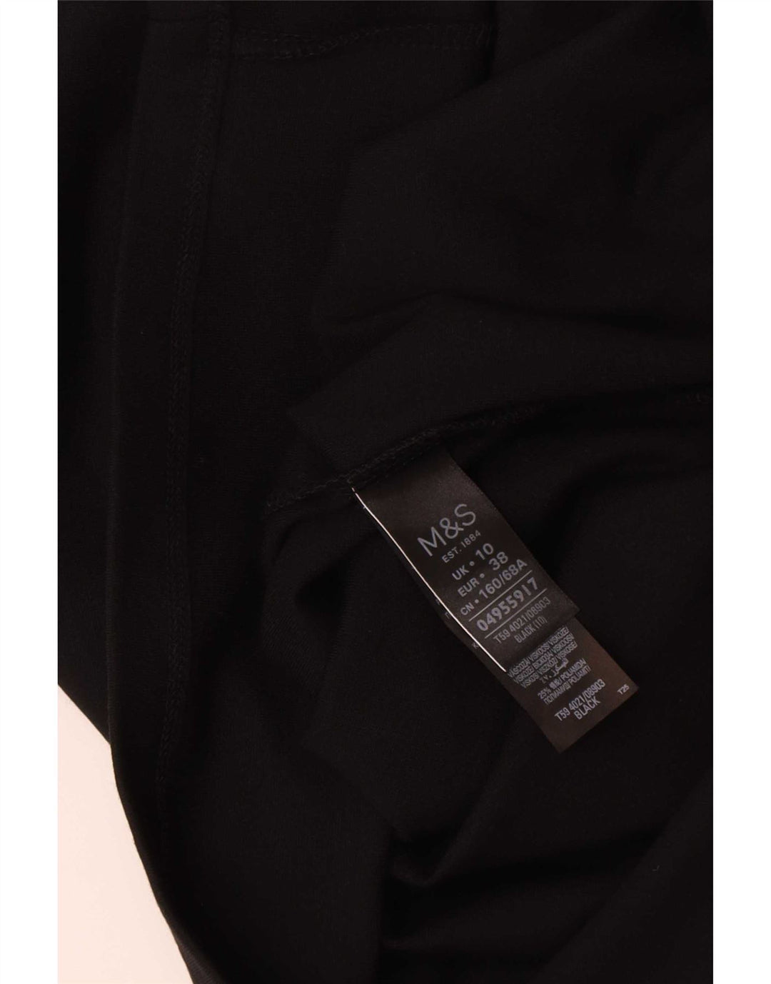 Marks & Spencer Jupe mi-longue pour femme UK 10 Small W30 Viscose noire