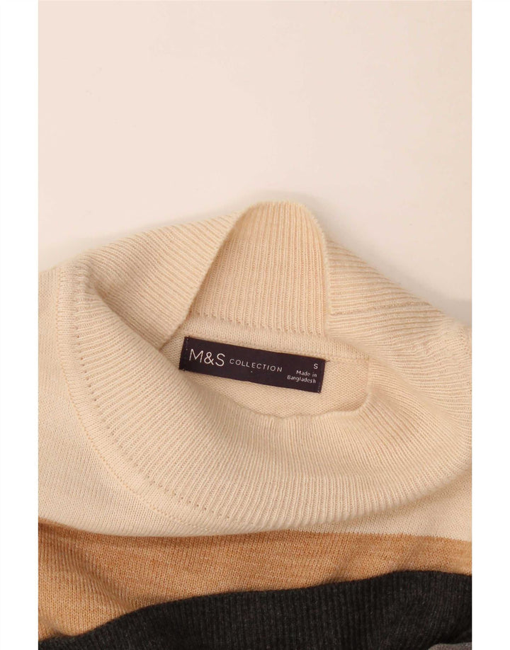 Marks & Spencer Pull col roulé pour femme UK 10 Small Multicolore