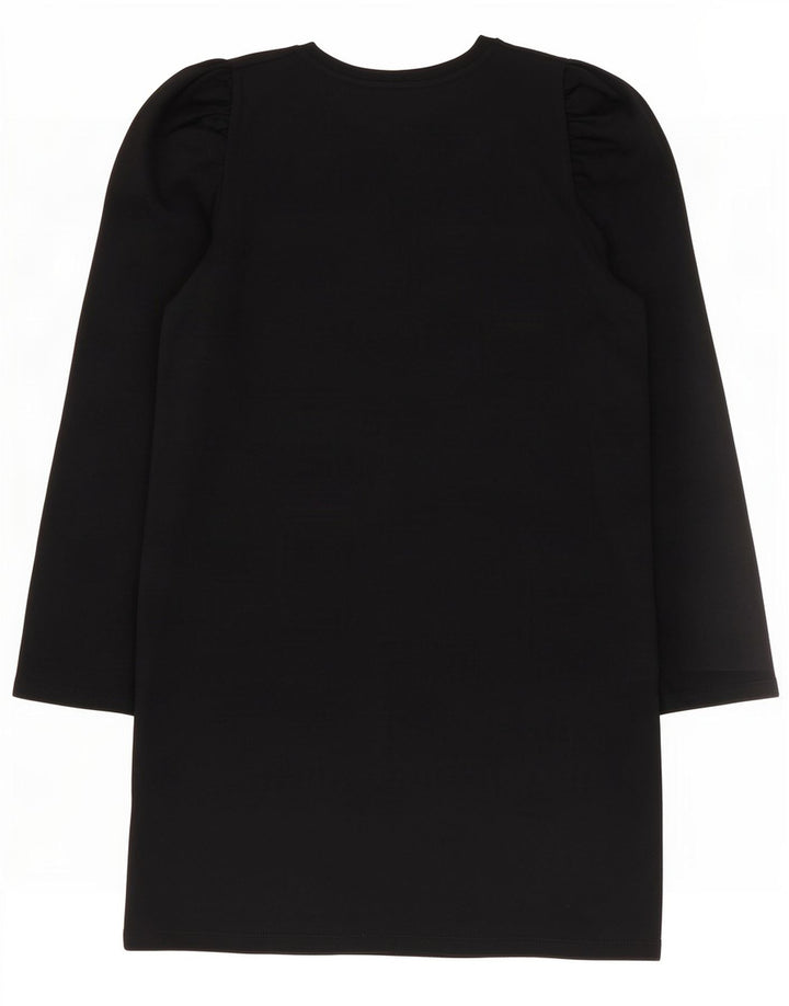 Zara Robe droite à manches longues pour femme UK 44 en coton noir moyen
