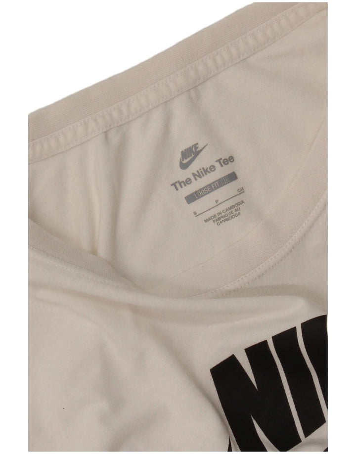 Nike T-shirt court surdimensionné pour femme UK 10 Small Blanc cassé