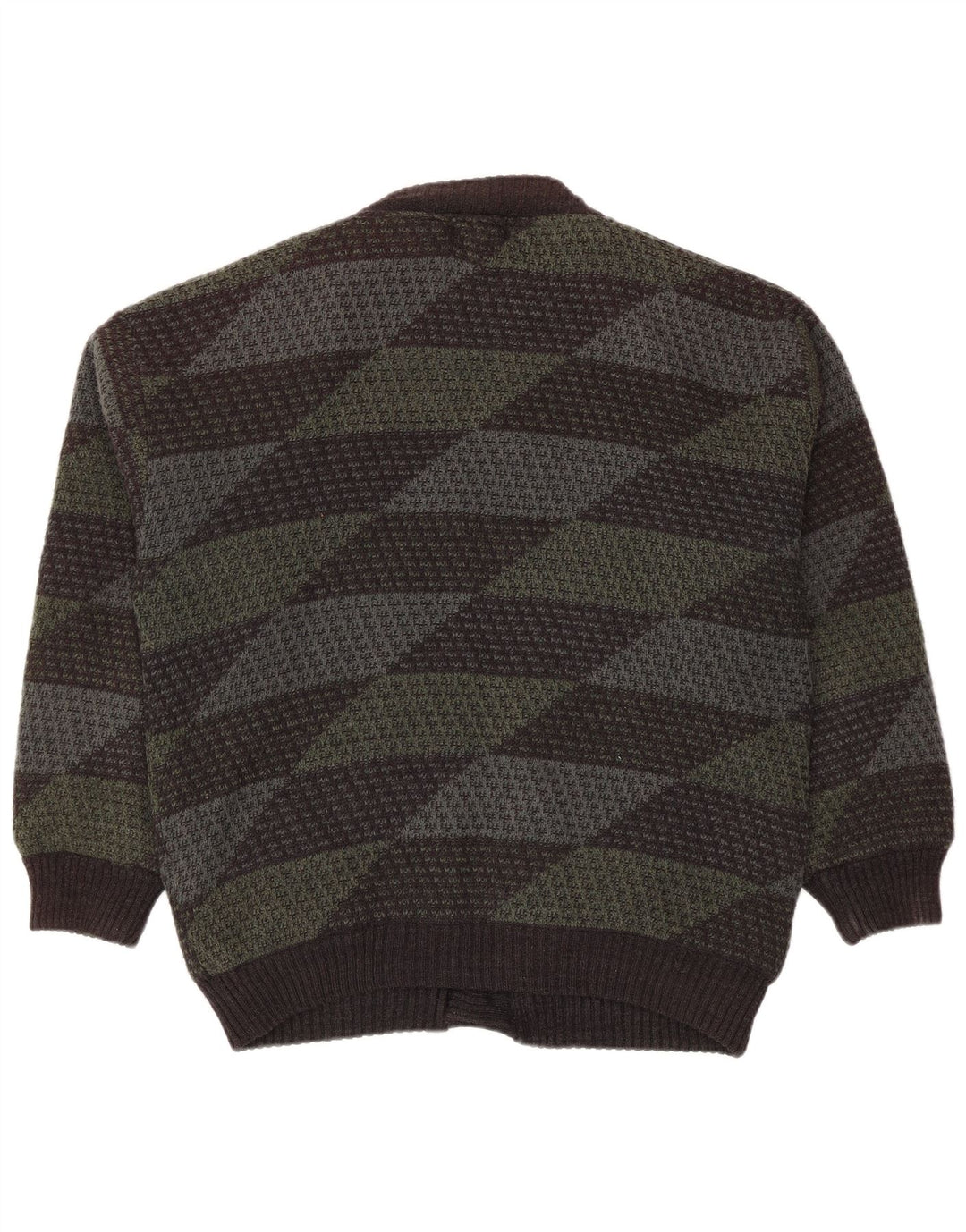 Mark Adam Pull Cardigan Homme IT 48/50 Polyacrylique Géométrique Vert Moyen