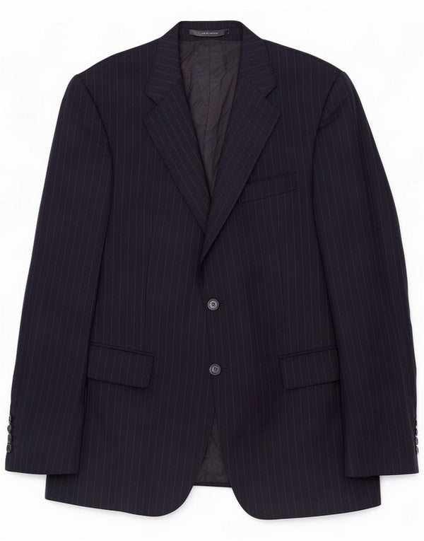 Jaeger Veste blazer à 2 boutons pour homme UK 40 Grandes rayures bleu marine