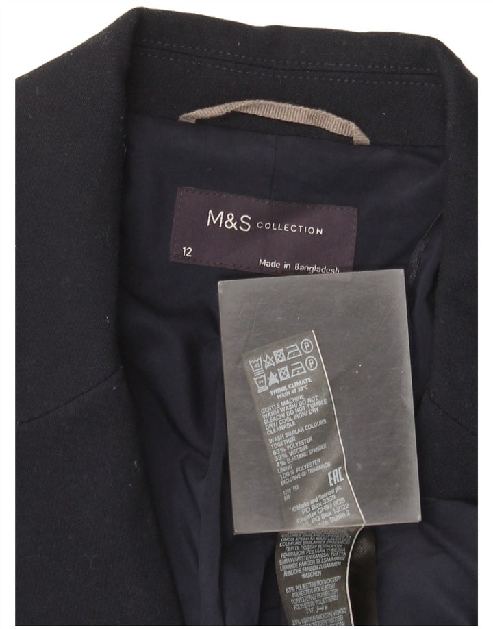 Marks & Spencer Veste blazer à 1 bouton pour femme UK 12 Bleu marine moyen