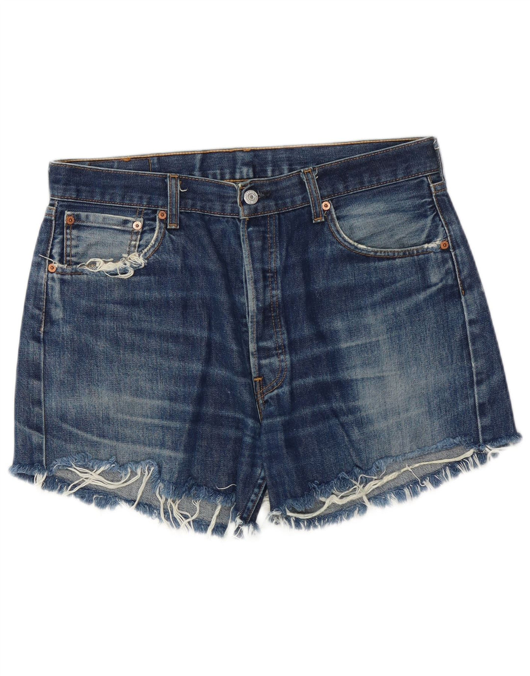 LEVI'S Short en jean vieilli 501 pour femme W36 XL en coton bleu