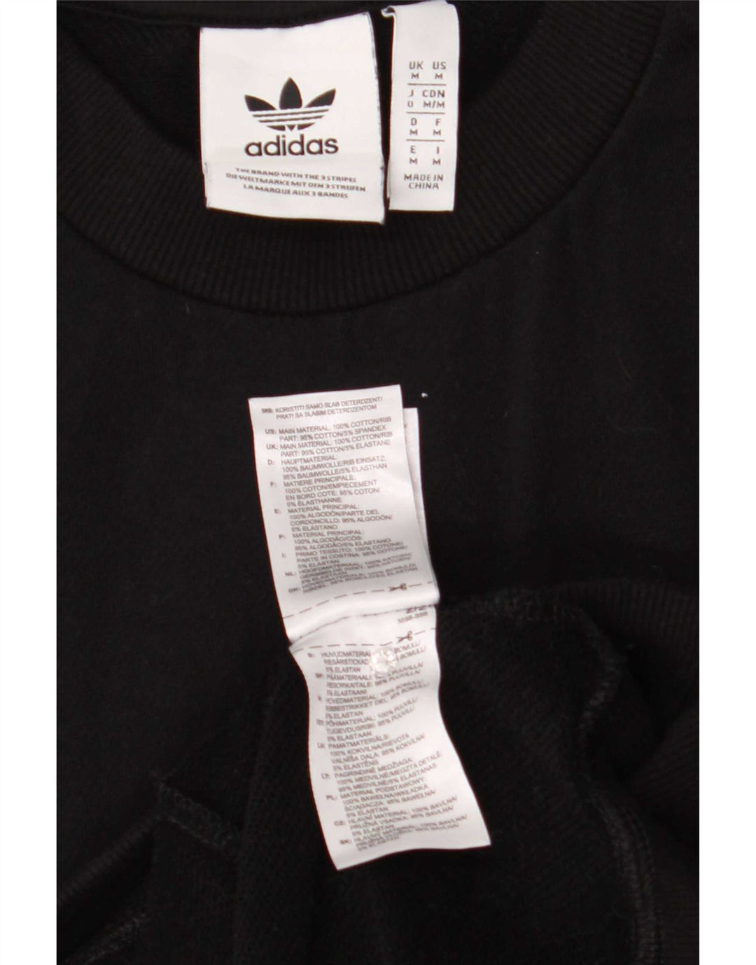 Adidas Sweat-shirt pour homme en coton noir moyen
