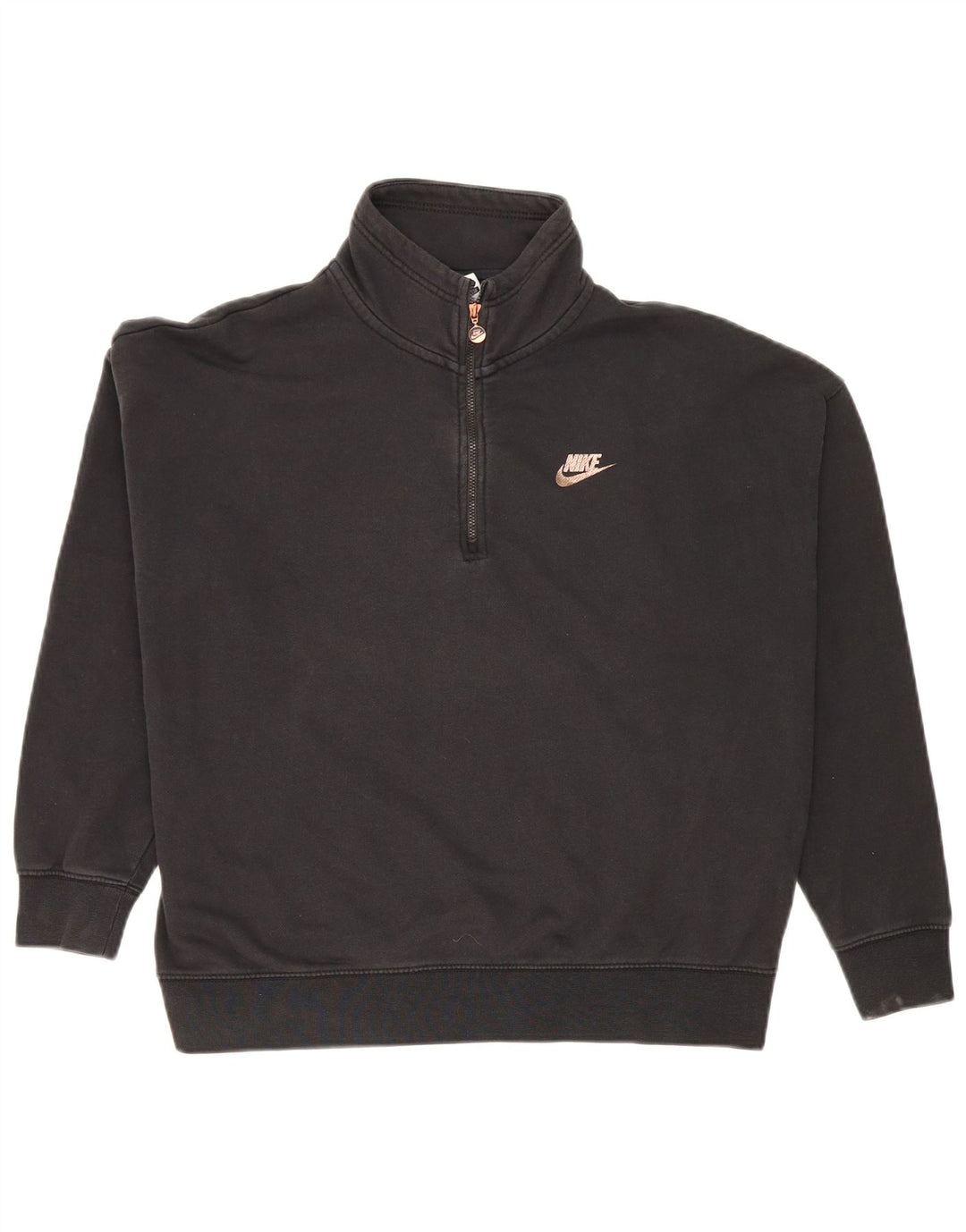 Nike Sweat-shirt surdimensionné à col zippé pour femme UK 14 Noir moyen