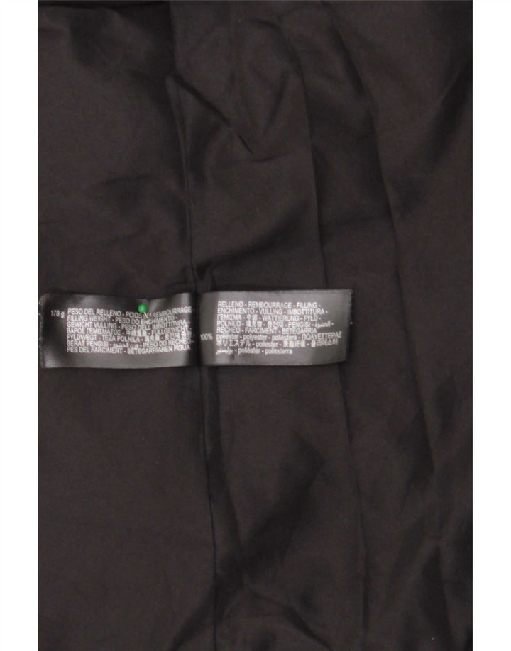 Zara Veste matelassée à capuche pour femme UK 16 Large Noir Polyester