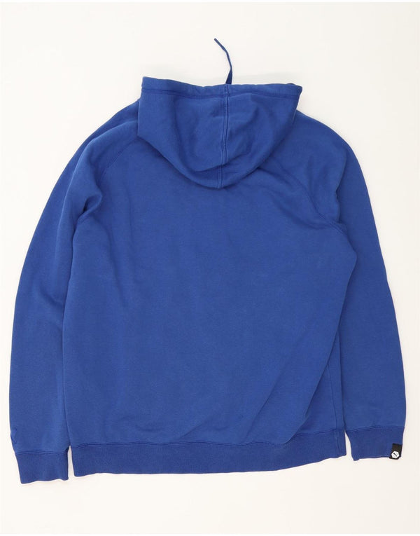Puma Pull à capuche zippé graphique pour homme 2XL Bleu Coton