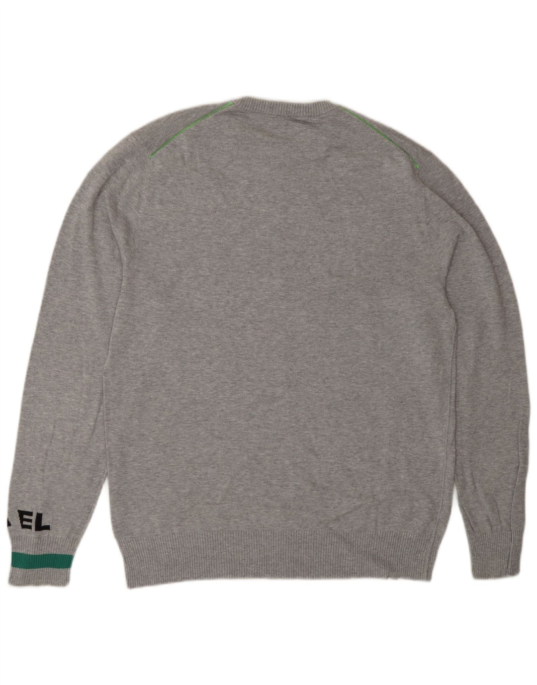 DIESEL Pull graphique à col rond pour homme en coton gris grand
