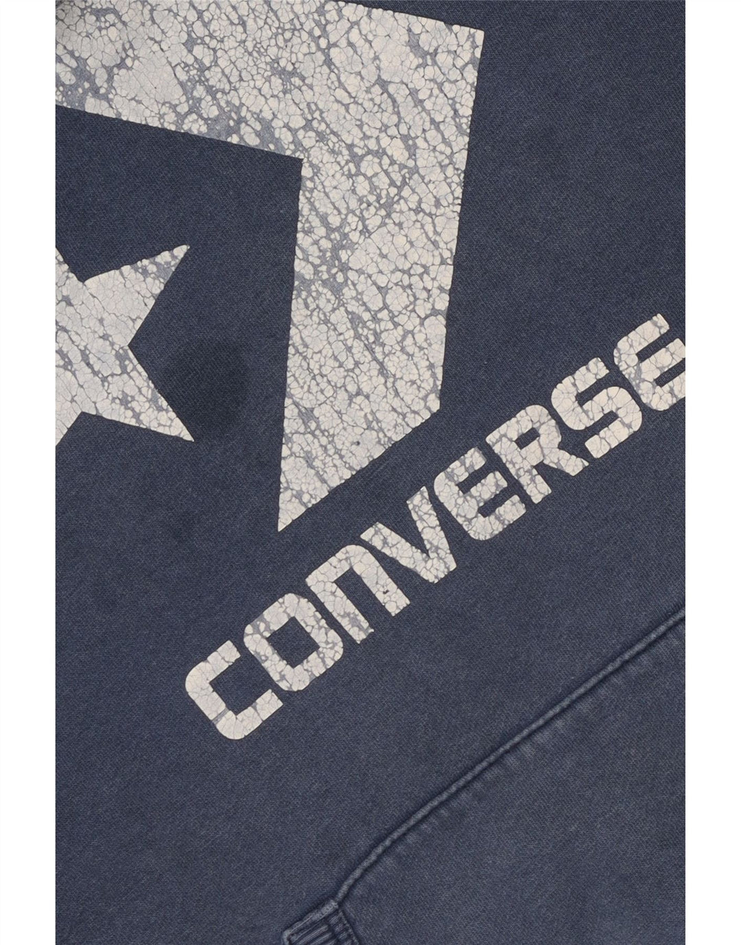 CONVERSE Pull à capuche graphique pour hommes, petit coton bleu