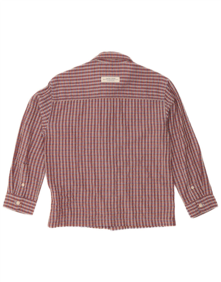 Chemise en flanelle ZARA garçons 8-9 ans coton à carreaux bordeaux