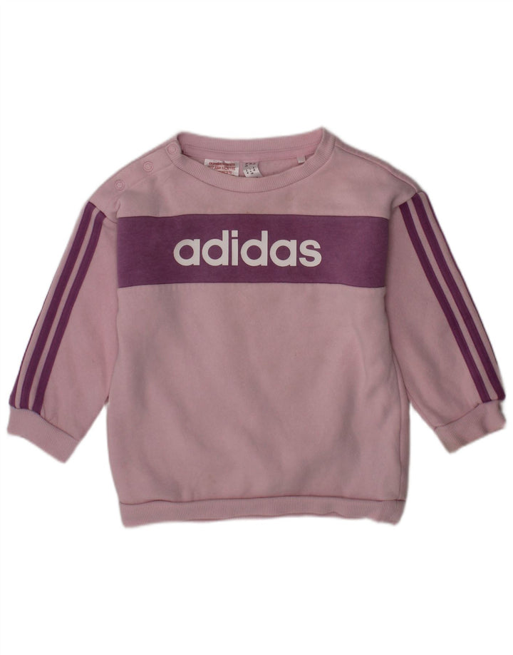 ADIDAS Sweat-shirt graphique pour bébé fille 9-12 mois Rose Colourblock