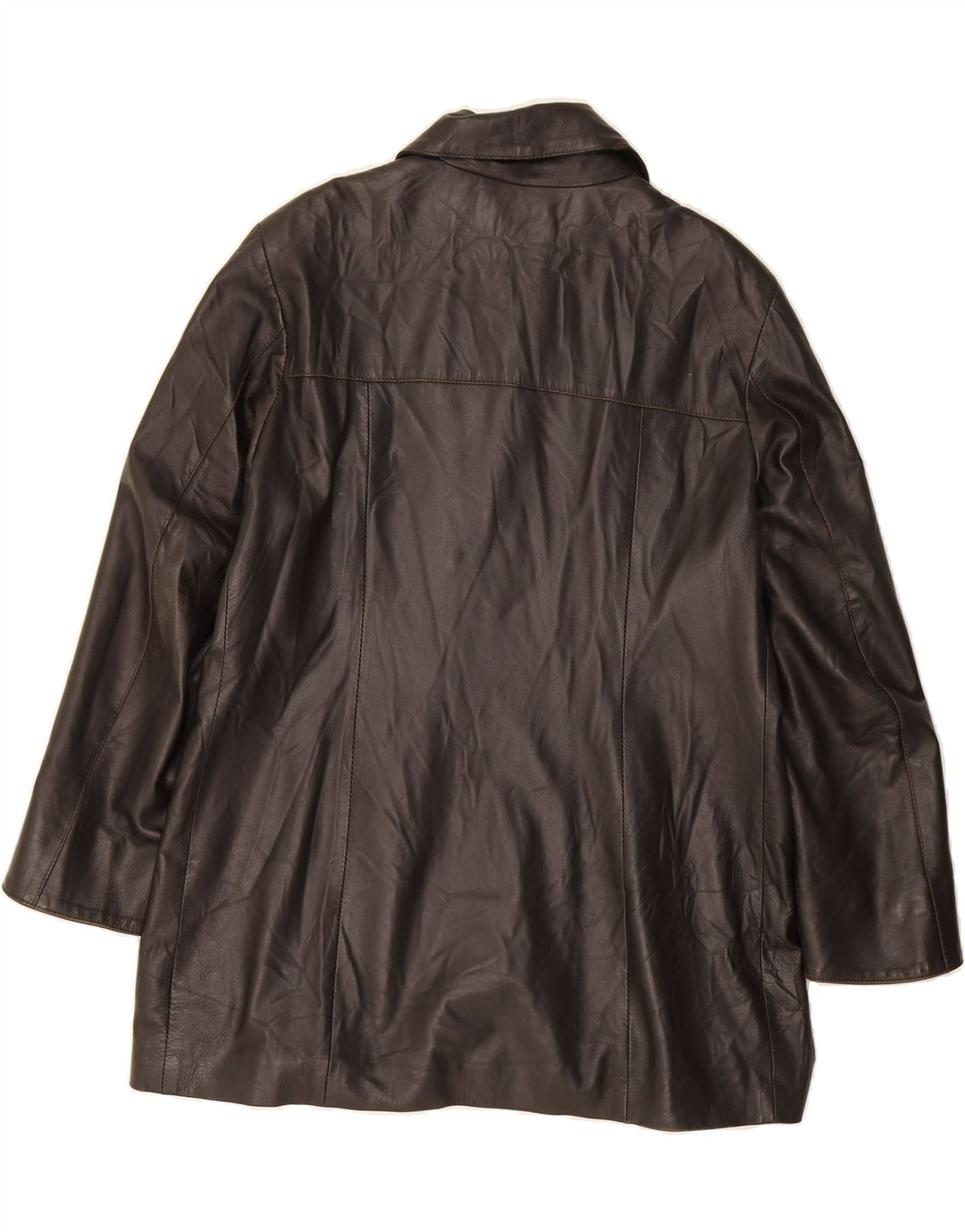 DILETTA LELLI Womens Leather Coat UK 18 XL Black Vintage Diletta Lelli and Second-Hand Diletta Lelli from Messina Hembry 