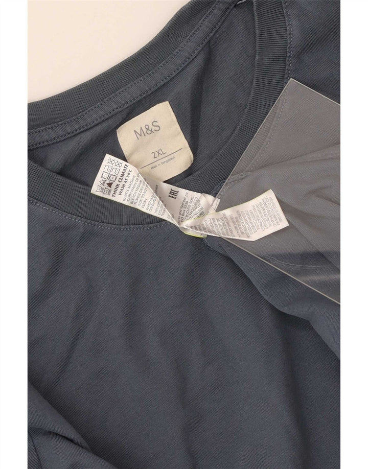 Marks & Spencer Haut à manches longues pour homme en coton bleu 2XL