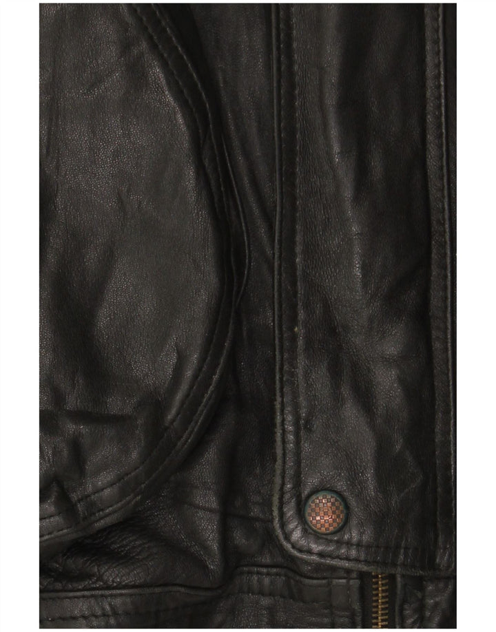 Veste en cuir homme vintage UK 42 XL Cuir noir