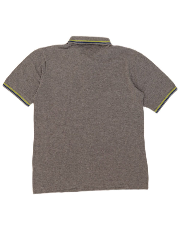 Kappa Polo Homme Large Gris Rayé Coton