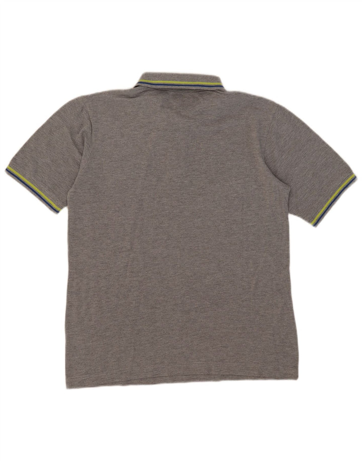 Kappa Polo Homme Large Gris Rayé Coton