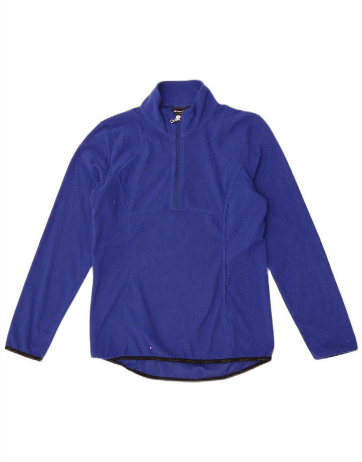 Champion Pull polaire à col zippé pour femme UK 12 Bleu moyen