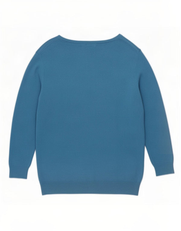 Marks & Spencer Pull surdimensionné à col en V pour femme UK 12 Bleu moyen
