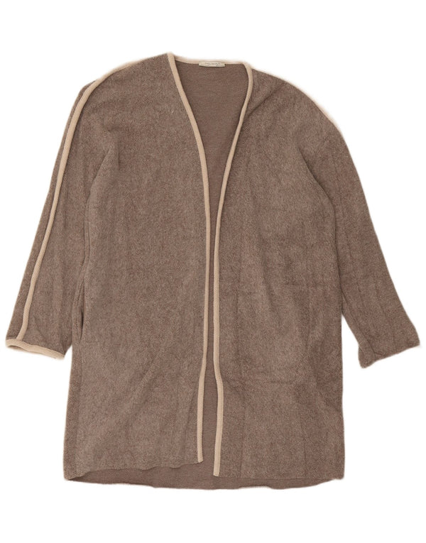 Zara Cardigan ouvert surdimensionné pour femme UK 10 Petit Marron