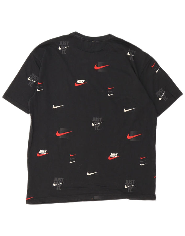 Nike T-shirt coupe ample pour homme en coton noir moyen