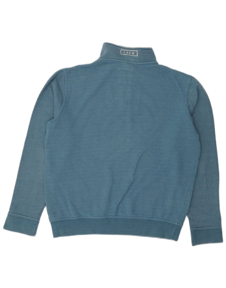 Crew Clothing Sweat-shirt à col zippé pour homme en coton bleu moyen