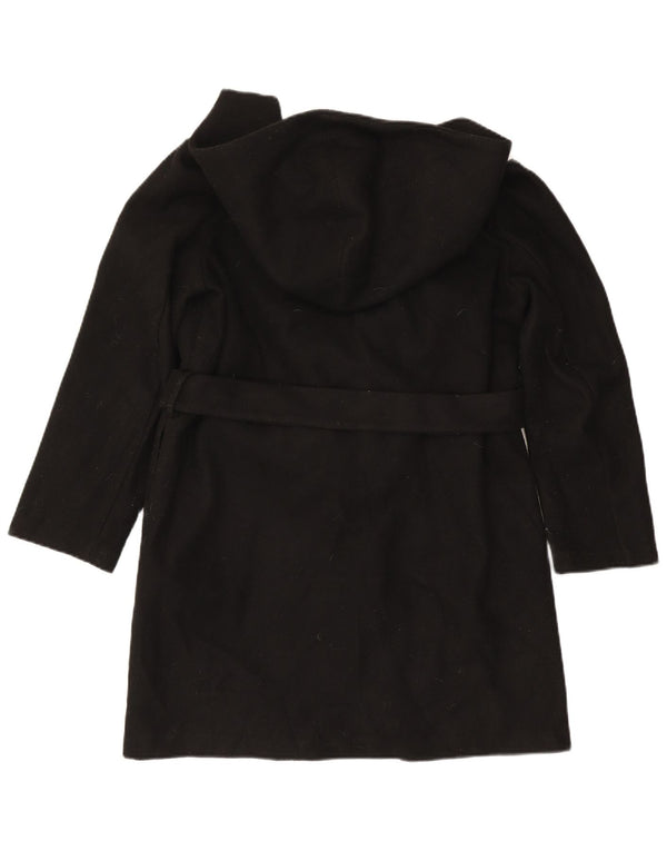 Zara Manteau à capuche pour femme UK 44 Medium Noir Polyester