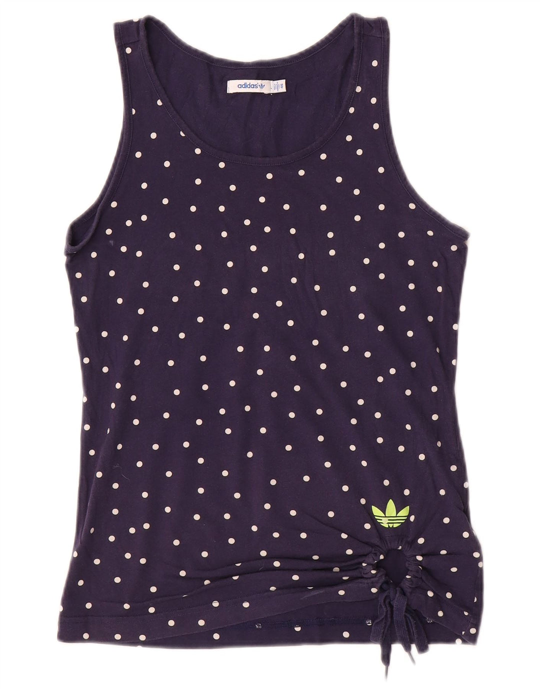 Adidas Femme Débardeur IT 46 Moyen Bleu Marine À Pois Coton