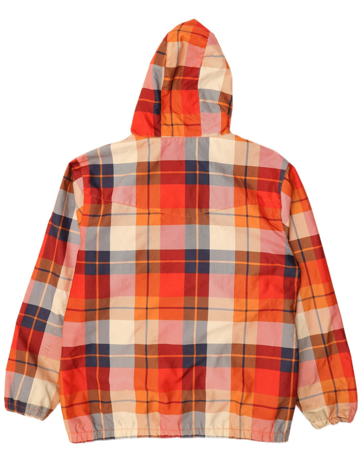 DC Veste coupe-vent à capuche pour hommes UK 42 XL Polyester à carreaux multicolores