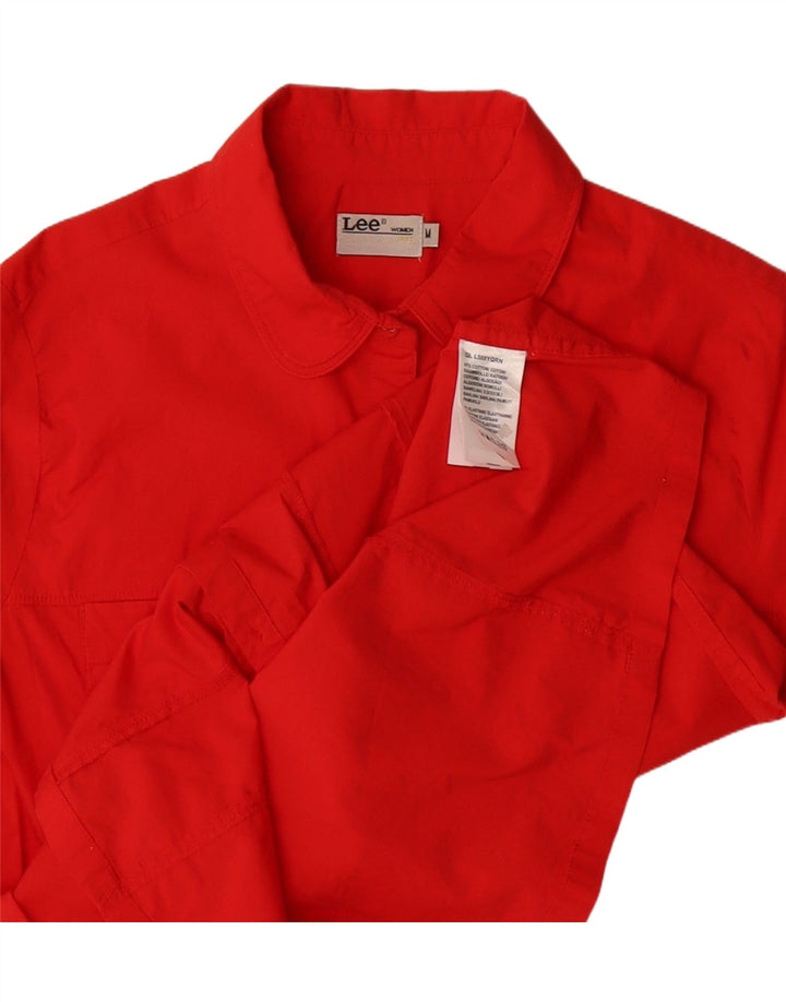 LEE Womens Short Sleeve Shirt UK 14 Medium Red Cotton Vintage Lee and Second-Hand Lee from Messina Hembry 