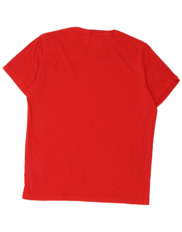 Tommy Hilfiger T-Shirt Homme Haut Large Rouge Coton