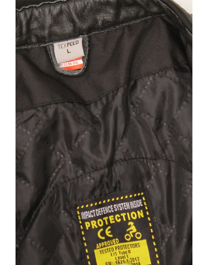 Texpeed Veste en cuir pour homme UK 40 Large Noir