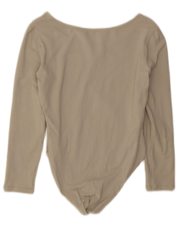 Vintage Womens Body UK 14 Medium Beige Cotton