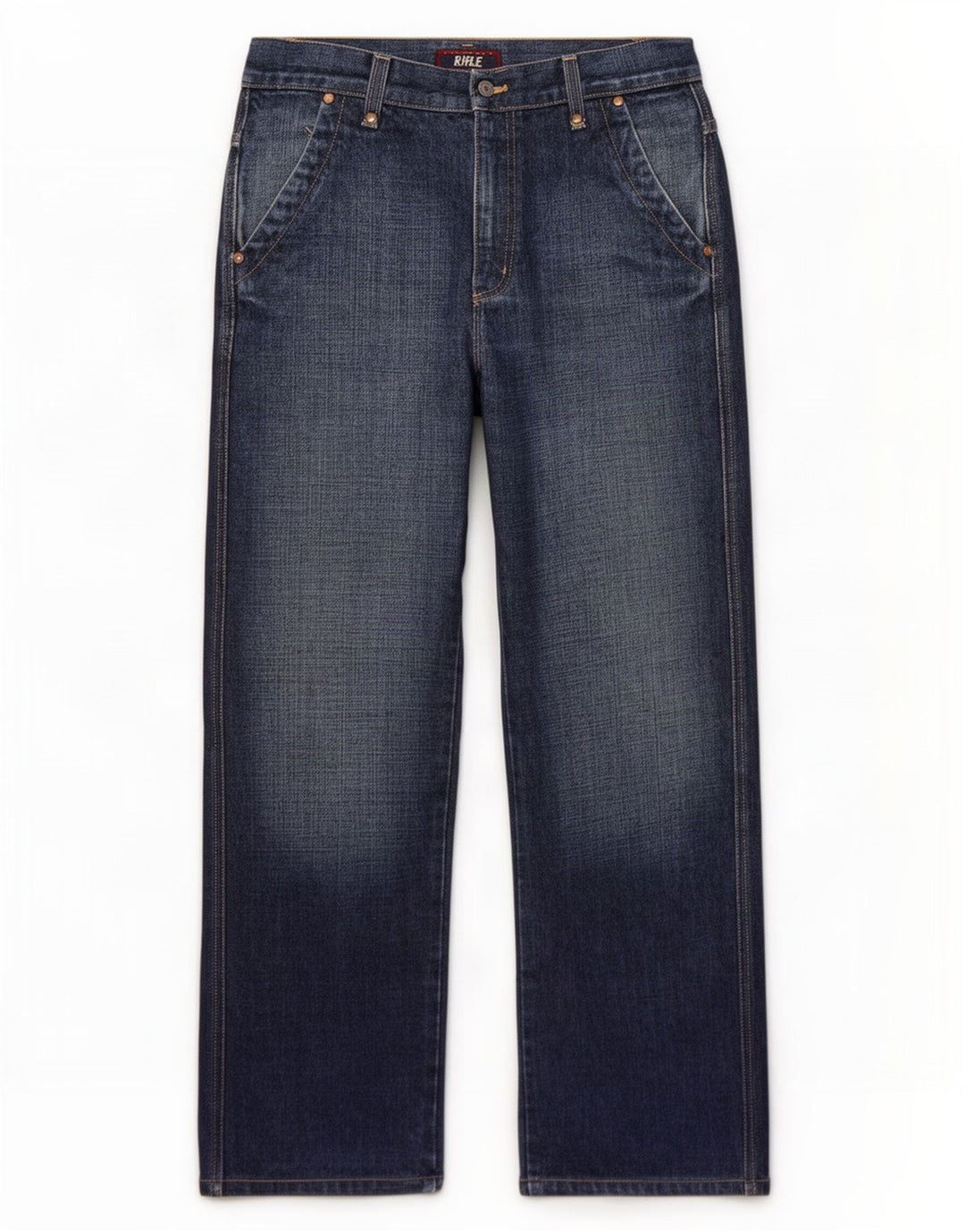 Jean droit Rifle homme W34 L31 bleu marine coton