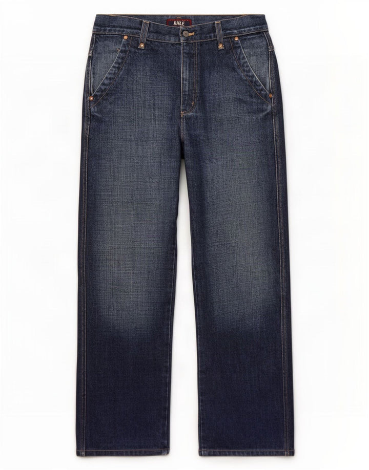Jean droit Rifle homme W34 L31 bleu marine coton