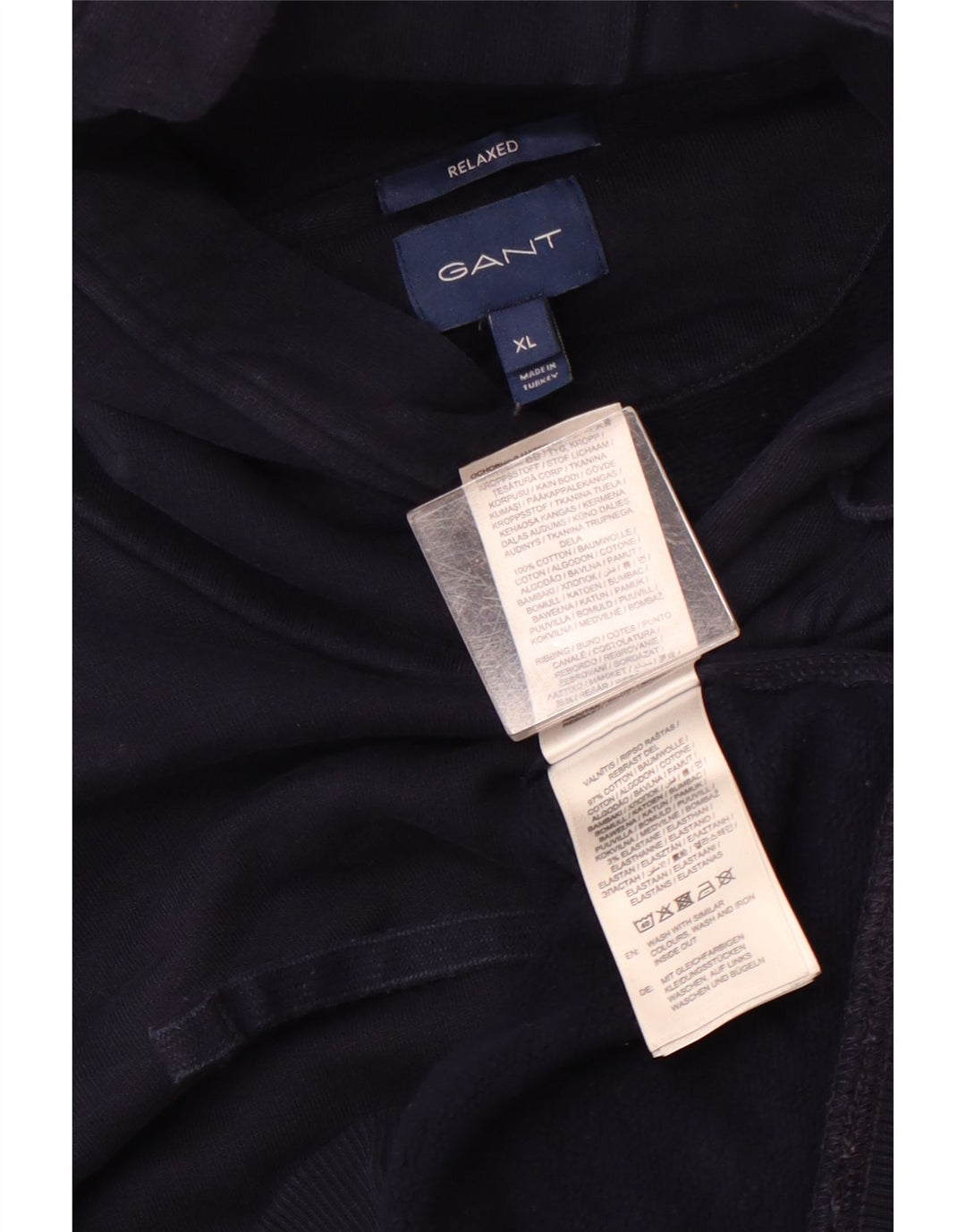 GANT Pull à capuche coupe décontractée pour homme XL Bleu marine Coton