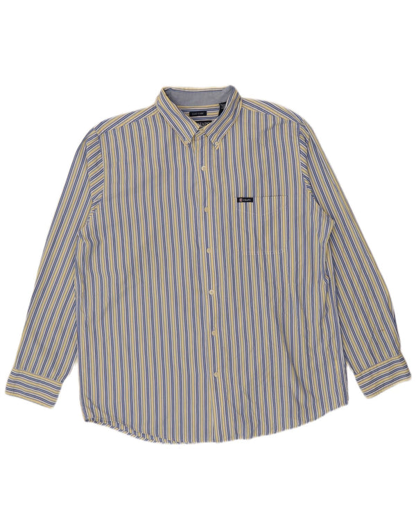 Chaps Chemise Homme Easy Care Large Bleu Rayé Coton