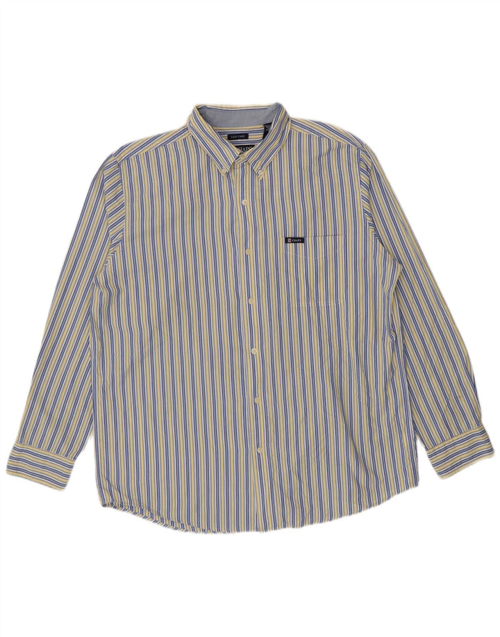 Chaps Chemise Homme Easy Care Large Bleu Rayé Coton