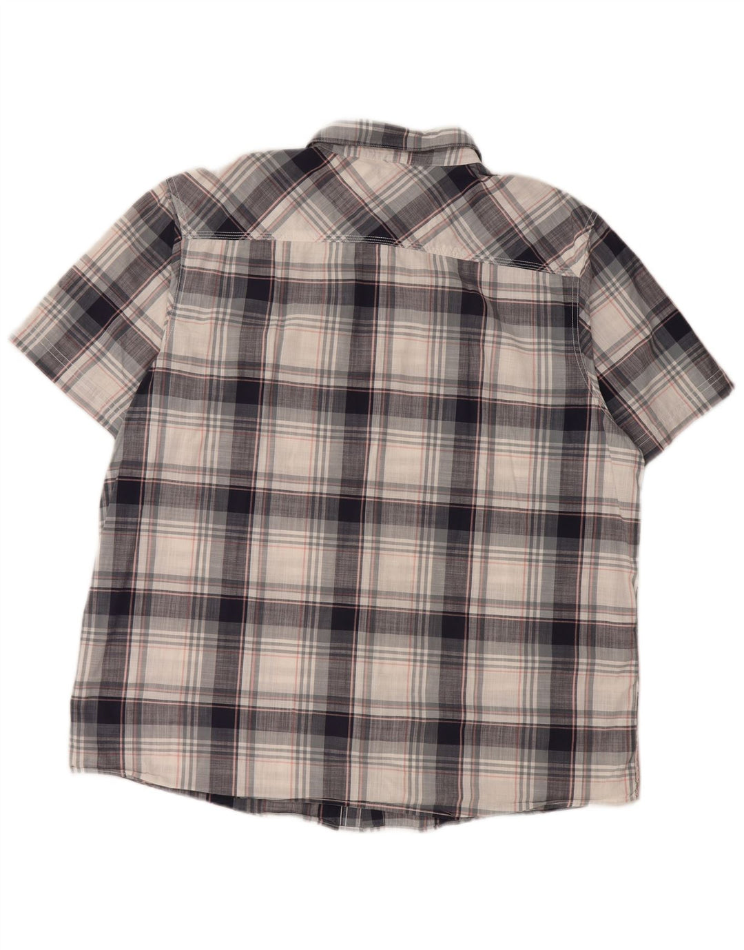 WEIRD FISH Chemise à manches courtes pour homme 2XL en coton à carreaux bleu marine