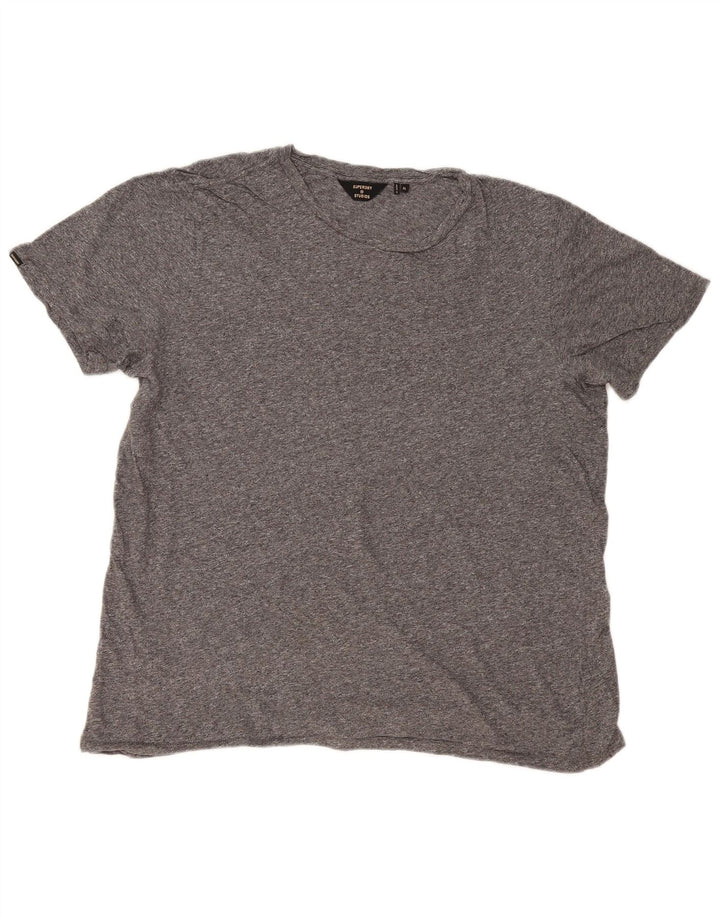 Superdry T-Shirt Top XL Gris Moucheté Homme