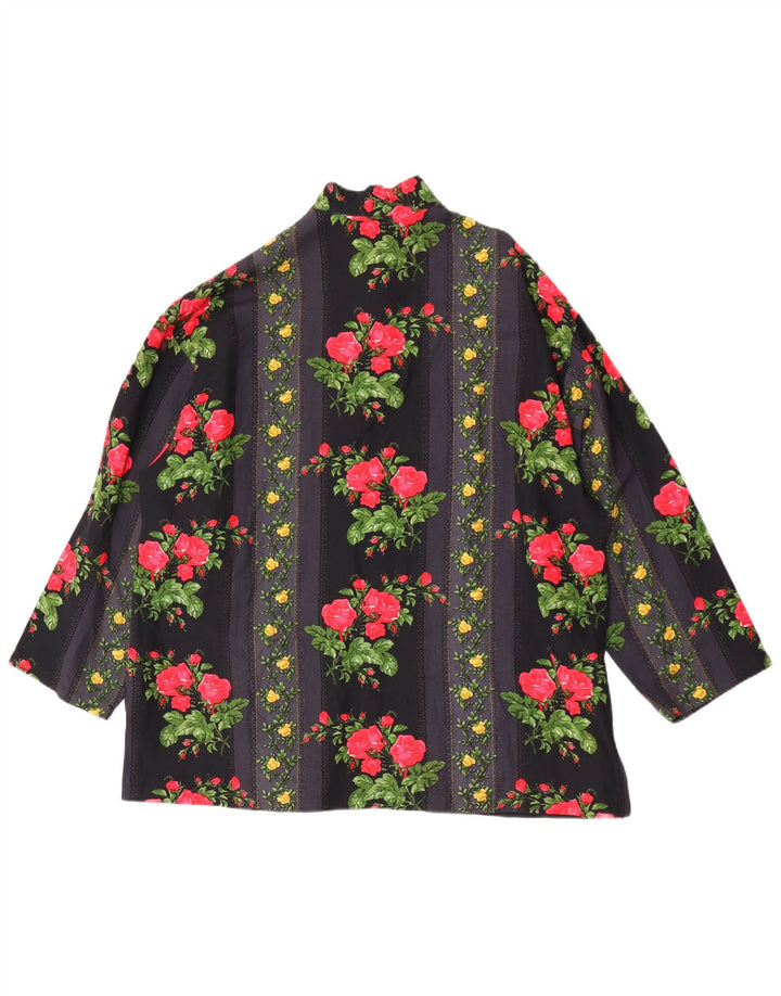 Avenue Chemisier surdimensionné à manches 3/4 pour femme IT 42 Noir moyen floral