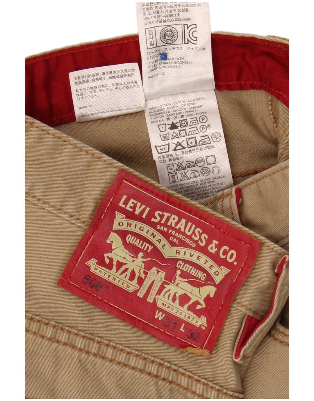 Levi's Jean 508 Regular Tapered Homme Beige Coton
