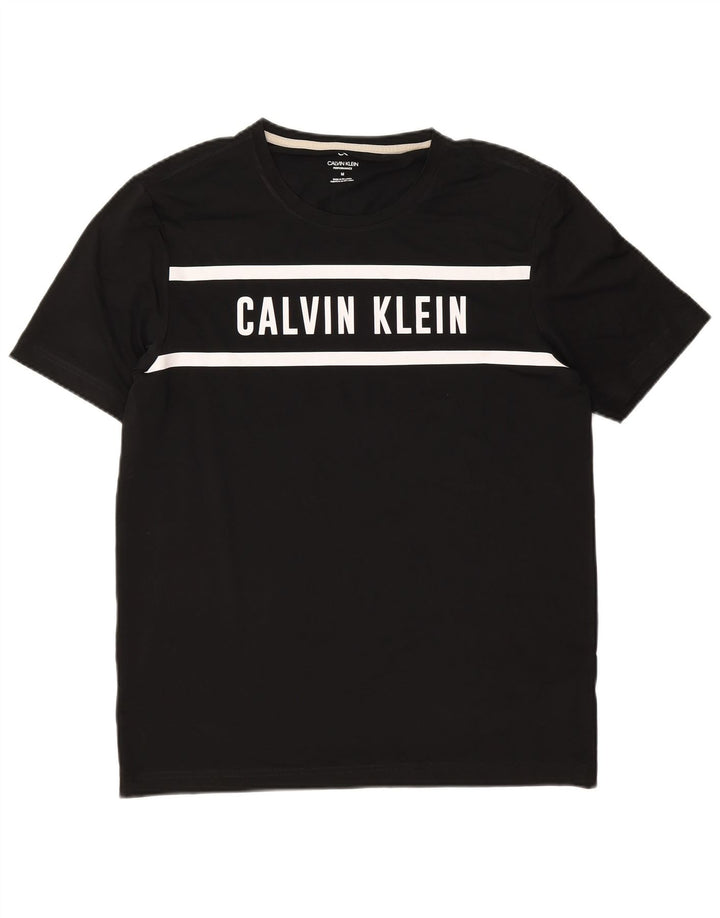 Calvin Klein T-Shirt Graphique Homme Noir Moyen Polyester Colorblock