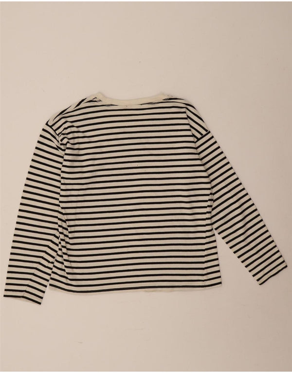 Zara Femme Top Manches Longues UK 44 Medium Noir Rayé